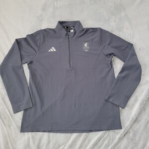 Adidas Mens XL Boston Marathon 2025 1/4 Zip Long Sleeve Gray Running JN5518 NEW